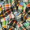 Black-Green-Muti Plaid Printed Stretch Polyspan Jersey Knit Fabric By the Yard